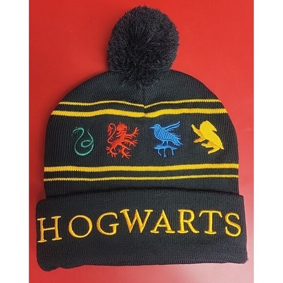 Harry Potter Hogwarts Toboggan/ Winter Knit Hat/Stocking Cap/Beanie & Poster - Picture 2 of 6